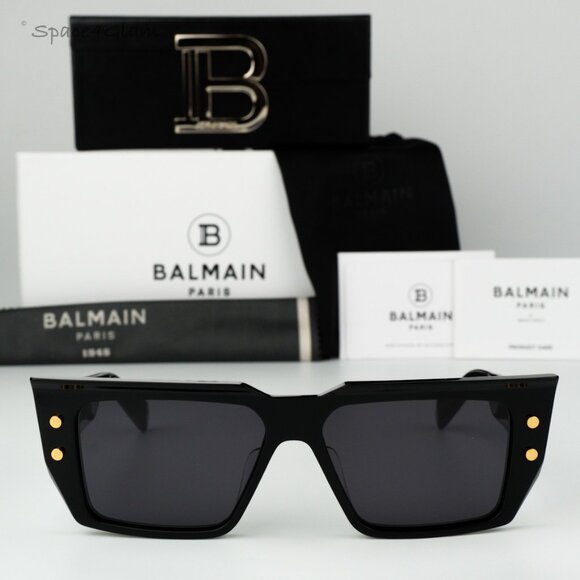 Balmain Women Sunglasses Black Gold Grey Cat Eye B-VI BPS-128A-54 BRAND NEW - Picture 3 of 11
